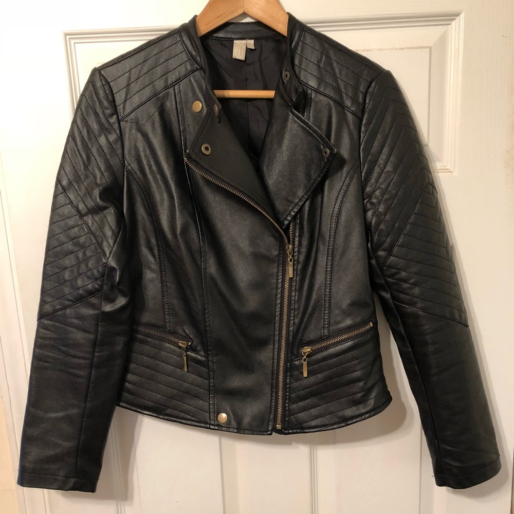Faux Leather Moto Jacket